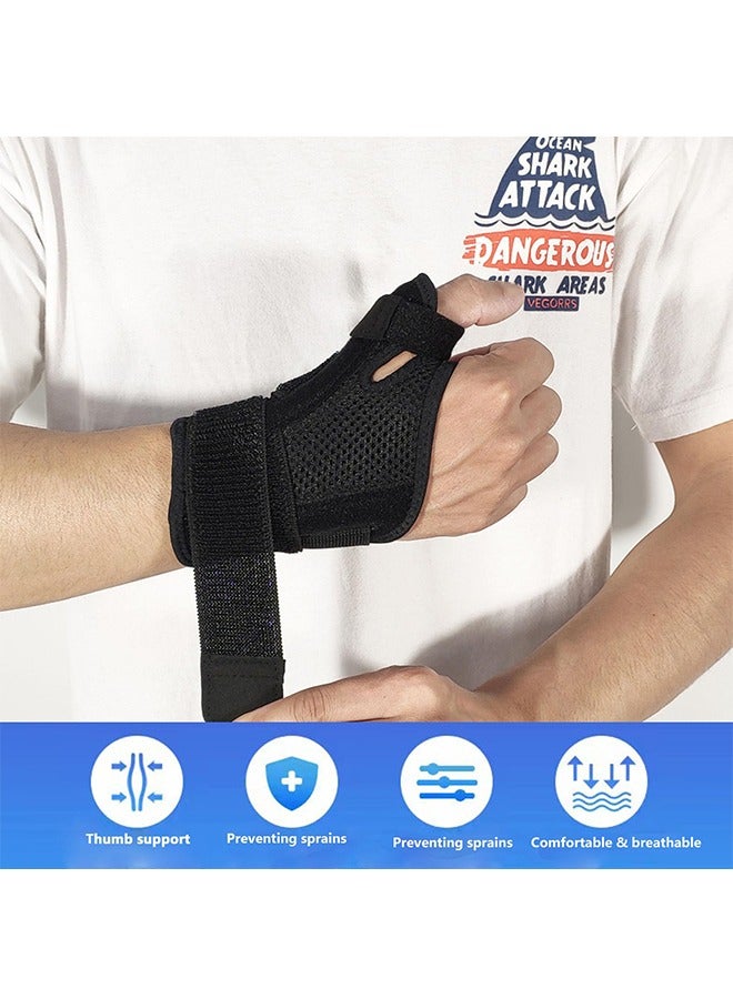 بوفان جبيرة تثبيت الإبهام لليد اليمنى واليسرى للنساء والرجال، دعامة المفصل الرسغي السنعي مع دعم الإبهام، لعلاج التهاب المفاصل والتهاب الأوتار وآلام متلازمة النفق الرسغي والتواء الإبهام (أسود) - Image 4